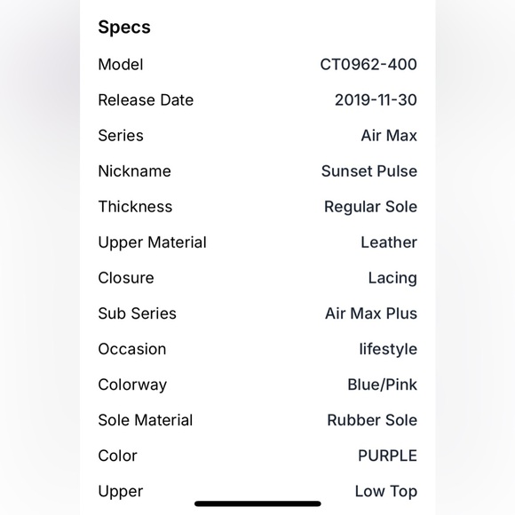 Nike Air Max Plus Fade Blue Pink GS CT0962-400 Size 7Y - Picture 8 of 8